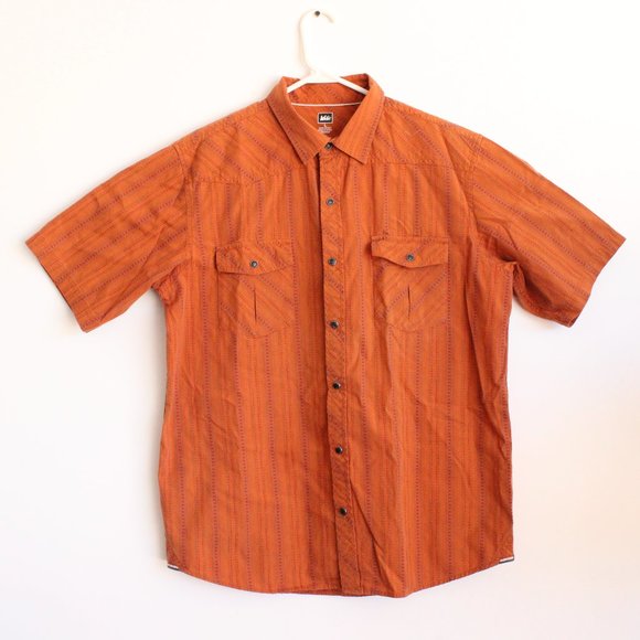 REI Short Sleeve Button Down Hiking Shirt Mens L - Picture 2 of 9